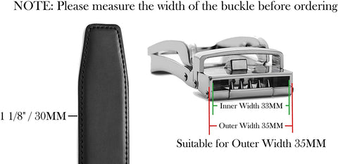CHAOREN Ratchet Belt Strap Only 1 1/8”, Replacement Leather Belt 1.25" without Buckle