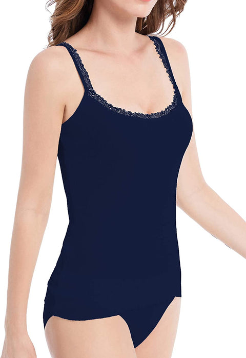 Women's 3-Pack Slim-Fit Lace Camisoles Stretchy Comfy Top Underwear