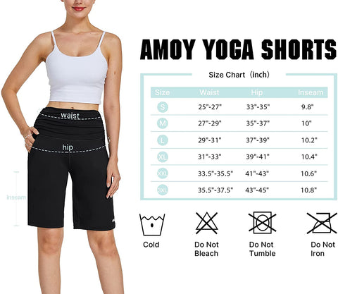 10” Long Bermuda Stretchy  Shorts for Women