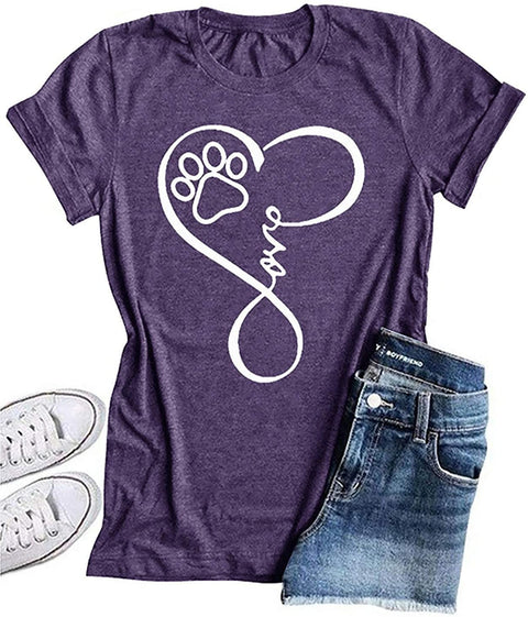 Ruanyu Womens Graphic Letter Print Shirt Crew Neck Summer Short Sleeve Pullover Loose Fit Cute Casual Tee Tops Blouses