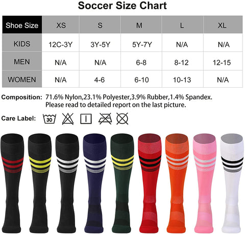 CS CELERSPORT 2 Pack Soccer Socks for Youth Kids, Men and Women Athletic Baseball Softball Football Socks