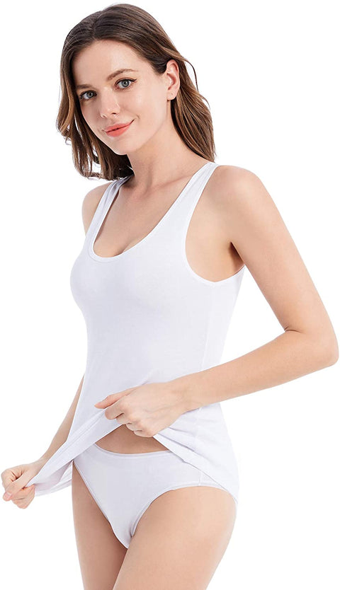Women's 4-Pack Slim-Fit Basic Tanks Cotton Casual Comfy Top Underwear