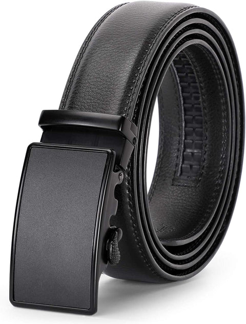 Men's Sliding Dress Belt Fashion Brown Leather Belt For Jean Rathet Leather Belts for Men