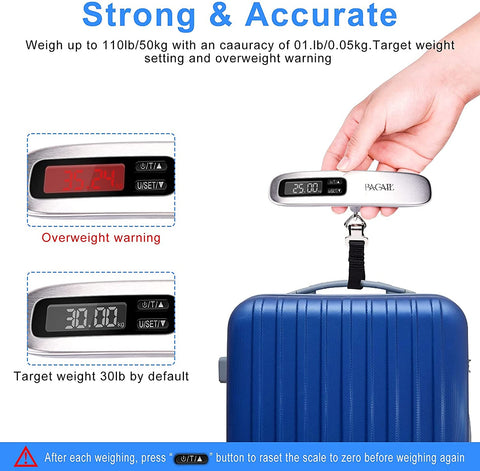 Bagail 6 Set Packing Cubes+Digital Luggage Scale