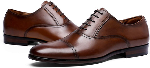 DESAI Classic Oxford Dress Shoes Mens Formal Business Lace-up Full Grain Leather Shoes for Men