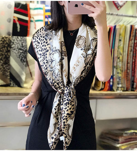 YMXHHB Silk Like Scarf Neck Scarves Women’s Large Square Satin Hair Scarf 35 x 35 inches