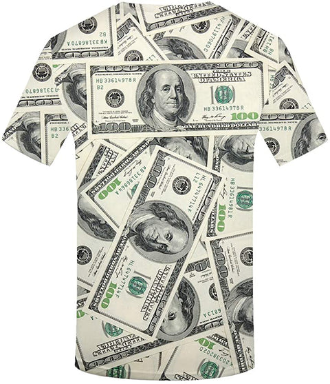 KYKU 100 Dollar Bill Money Shirts for Men Women Kids Unisex Short Sleeve T Shirt