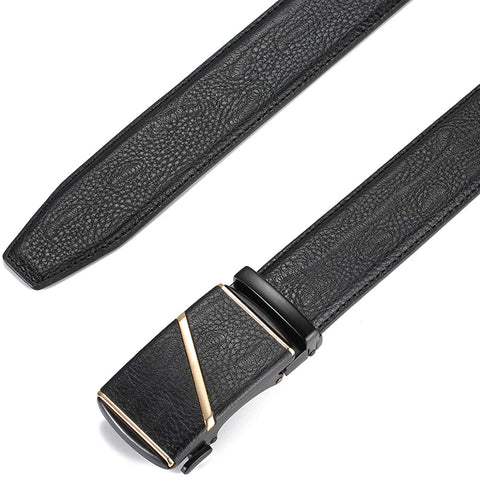 CIEORA Men's Dress Belt Genuine Leather Ratchet with Automatic Buckle,Trim to Fit