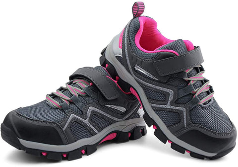 brooman Kids Outdoor Trail Hiking Shoes Boys Girls Running Shoes Sports Sneakers