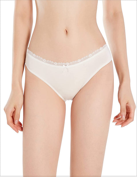 Women's 6-Pack Lace Bikini Lyocell Cotton Panties Super Soft Comftable Underwear