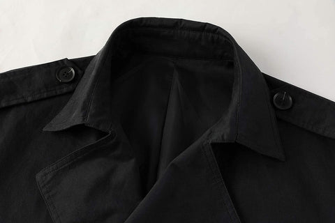 Gafeng Mens Double Breasted Trench Coat Notched Lapel Casual Slim Fit Cotton Long Windbreaker Overcoat
