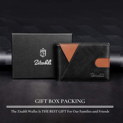 Zitahli Money Clip Wallet-Mens Wallets slim Front Pocket RFID Blocking Card Holder Minimalist Mini Bifold Smart Design