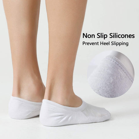 CS 6 Pairs Mens No Show Socks with Cushion Low Cut Invisible Non Slip Socks