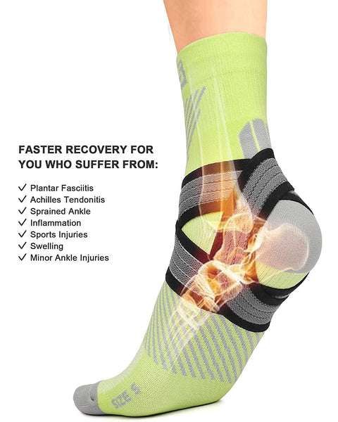 PAPLUS Ankle Brace for Women & Men with Arch and Ankle Support, Achilles Tendonitis Brace for Plantar Fasciitis and Heel Pain, X-Large(1 Pair)