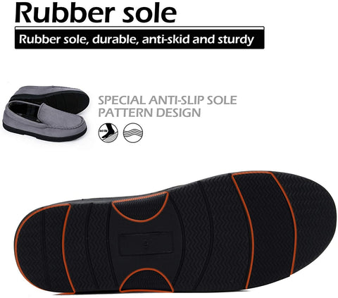 mysoft Men's House Slippers Memory Foam Classic Moccasin Slip on Shoes Anti-Slip Sole Indoor Outdoor