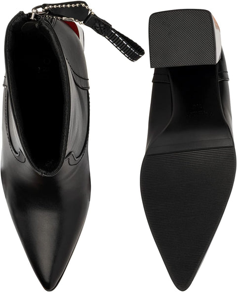 Torgeis Women’s Bella Fashion Supple faux leather,Zipper Ankle Boots, stacked heel pointed-Toe, Rubber Outsole