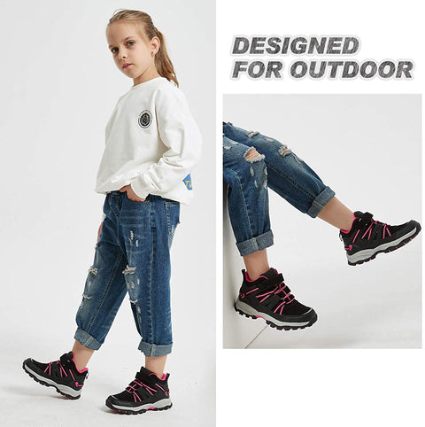 brooman Kids Hiking Boots Boys Girls Outdoor Adventure Shoes