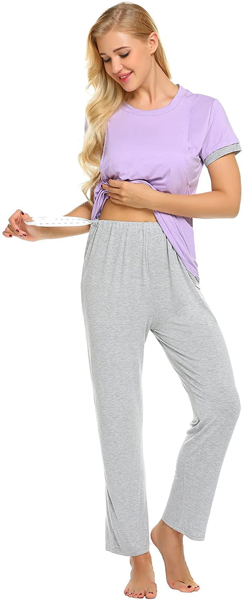 Women's Nursing Pregnancy Breastfeeding Loungewear Set