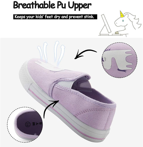 mysoft Toddler Casual Sneakers Slip-on Canvas Shoes for Boys & Girls