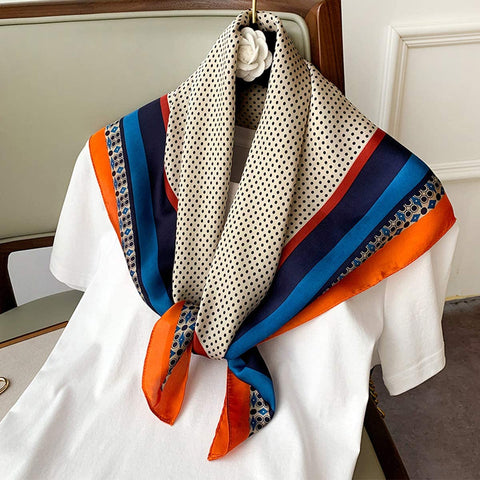 YMXHHB Silk Feeling Scarf Women’s Medium Square Satin Hair Scarf 27.5 x 27.5 inches
