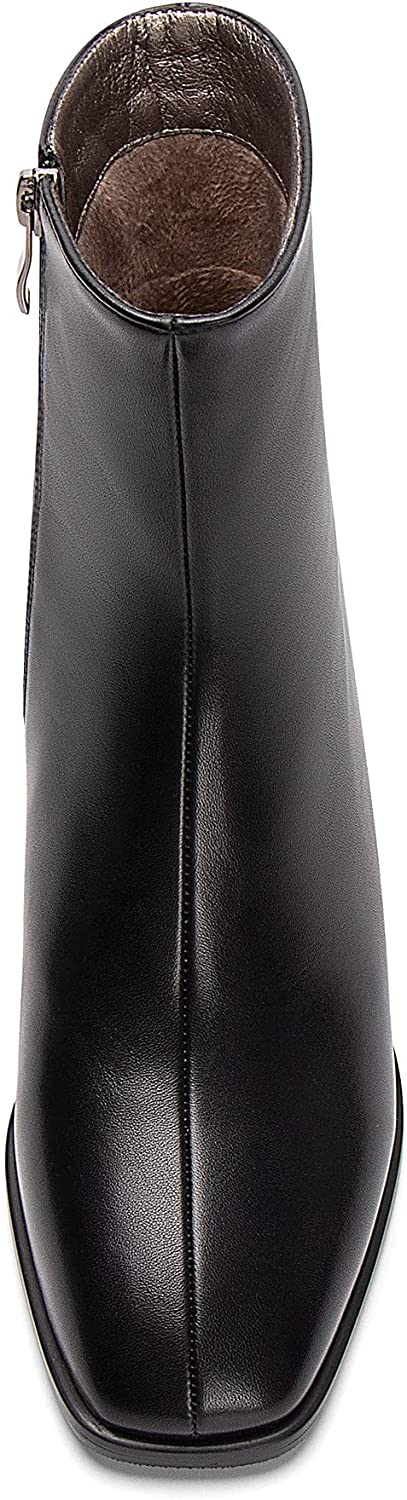 WAYDERNS Women's Square Toe Microfiber Zip Crocodile Print Chunky Low Heel Ankle High Boots 2 Inch