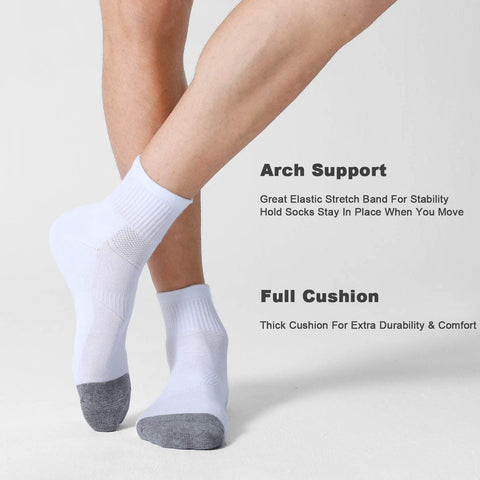 CelerSport 6 Pack Men's Ankle Socks with Cushion Athletic Running Socks