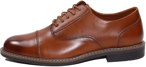 EETTARO Men's Modern Cap Toe Oxford Dress Shoes Classic Formal Business Lace Up Wingtip Shoe