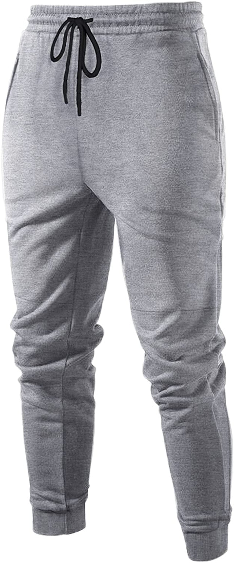 Men Joggers Sweatpant Gym Exercise Slim Fit Trousers with Zipper Pocket