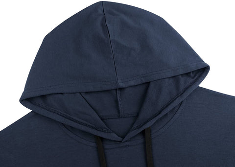 iWoo Mens Hooded T-Shirts Casual Lightweight Workout Hoodie Long/ Short Sleeve Hoodies Pullover Tee Tops Double Zips