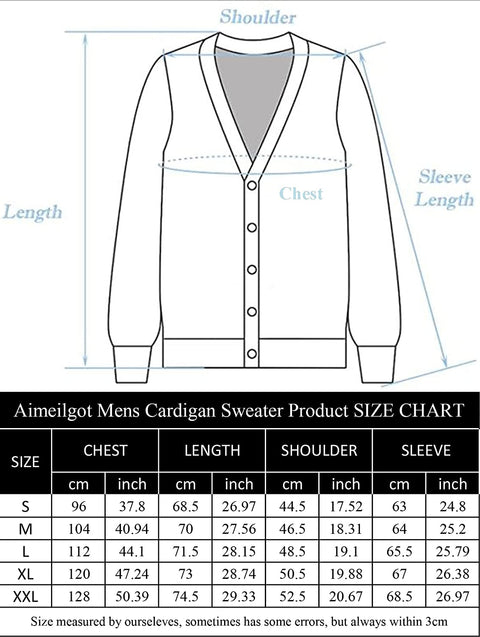 Men's V-Neck Knitted Cardigan Sweaters