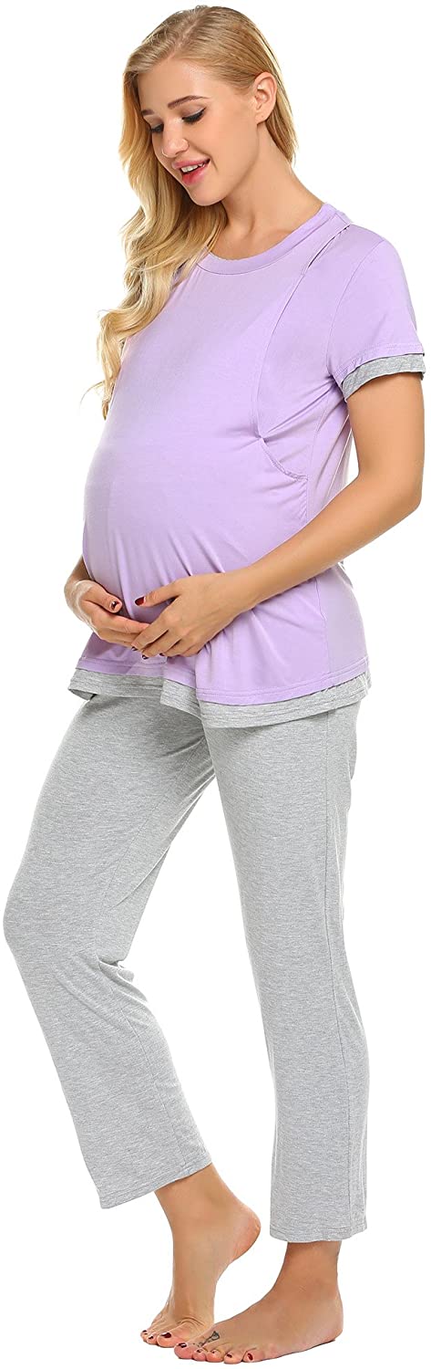 Women's Nursing Pregnancy Breastfeeding Loungewear Set