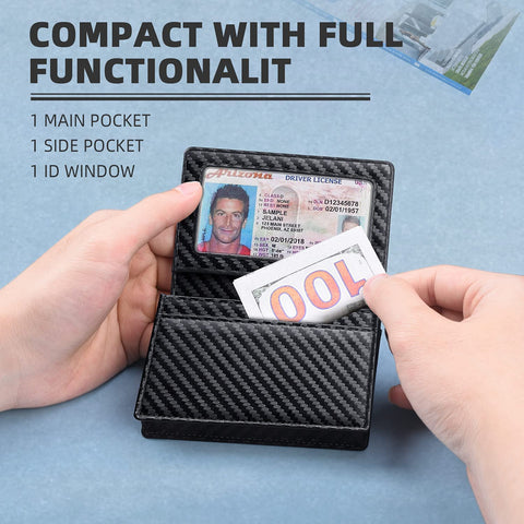 Zitahli Mens Minimalist Wallet, Genuine Leather Ultra Slim RFID Mens Wallet Large Capacity 20 Cards Holder Wallet for Men