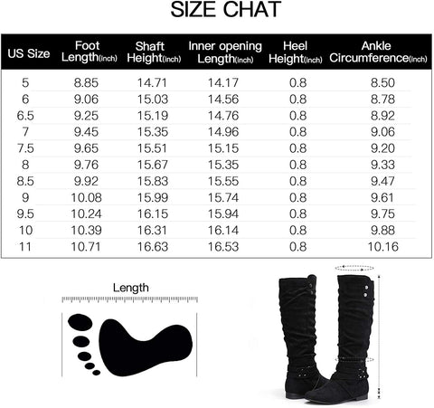 mysoft Women's Knee High Boots Flat Warm Winter Boots with Side Zipper