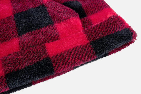 Mens Plaid Flannel Pullover Hoodies Long Sleeves Fuzzy Sherpa Fleece Drawstring Closure Hooded with Kangaroo Pockets