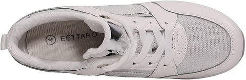 EETTARO Women's Wedge Platform Fashion Sneakers Ladies Lace Up High Heel Lightweight Walking Shoes