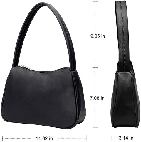 Yooumoga Designer Fashion Shoulder Bag for Women Small Lightweight Handbags Ladies Oxford Shoulder Purses with Zipper Closure