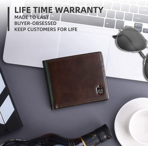 Zitahli Large Capacity Wallet for Men RFID-blocking Bifold Leather Wallets with 17 Card Pockets