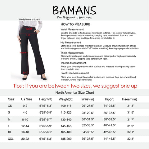 Dress Pants for Women Bootcut Stretch Work Pants Belt-Loop Bootleg Yoga Pants with Pockets