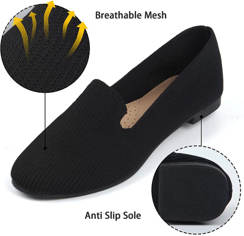 Samilor Loafers for Women Breathable Mesh Flats Shoes Women Slip On Round Toe Loafers for Women Comfortable Low Wedge Casual Shoes