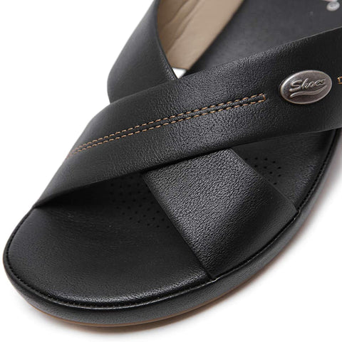 Women's Wedge Sandals Comfortable Soft Leather Platform Shoes Summer Outdoor Open Toe Cross-Strap Slide Sandal