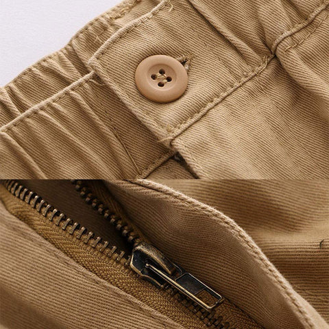 Men's Tapered Leg Elastic Waistband Button Zip Closure Outdoor Jogger Pants