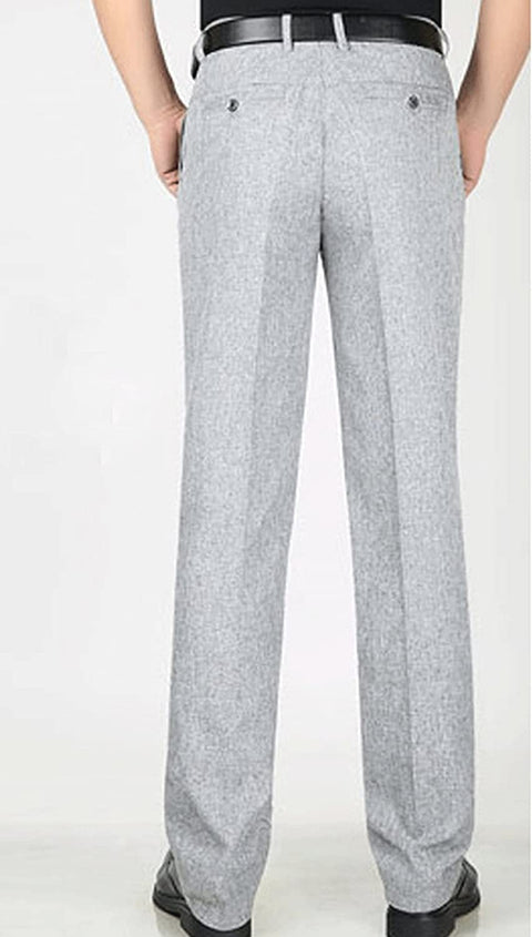 Men's No-Iron Plain-Front Pants Work Wear Comfort Fit Dress Pant with Pockets