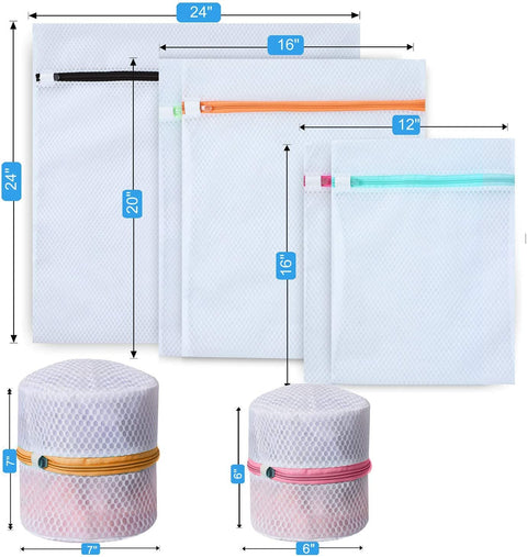 BAGAIL Set of 7 Honeycomb Mesh Laundry Bags+77L Mesh Pop up Laundry Hamper