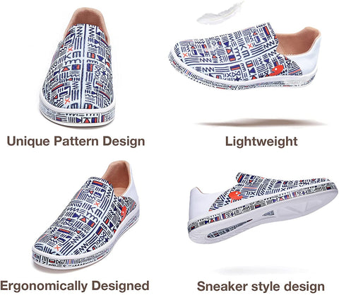 UIN Men's Fashion Sneakers Lightweight Walking Casual Loafers Slip Ons Art Painted Athletic Travel Skate Shoes Cordoba Modern Art