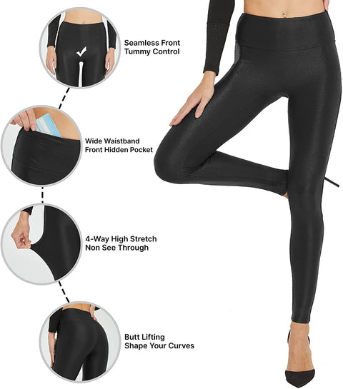 Women's High Waisted Leather Pants
