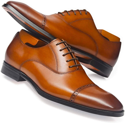 ALIPASINM Men's Oxford Formal Comfortable Dress Shoes Genuine Leathers