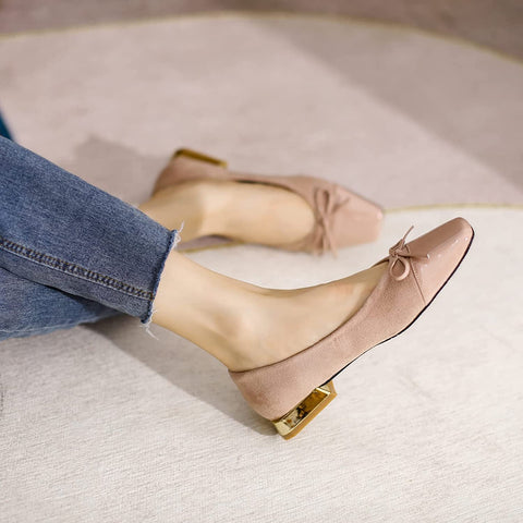 KANGFEINI Classic Comfortable Patent Leather Ladies Kawaii Bow Ballet Flat Shoes Dance