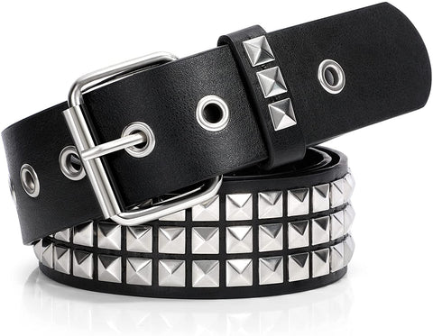 Studded Belt Metal Punk Rock Rivet Belts for Women/Men Punk Leather Belt Gothic Belt Accessories for Jeans Pants