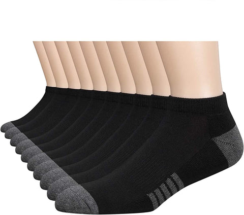 10 Pack Low Cut Athletic Cushioned Casual Socks