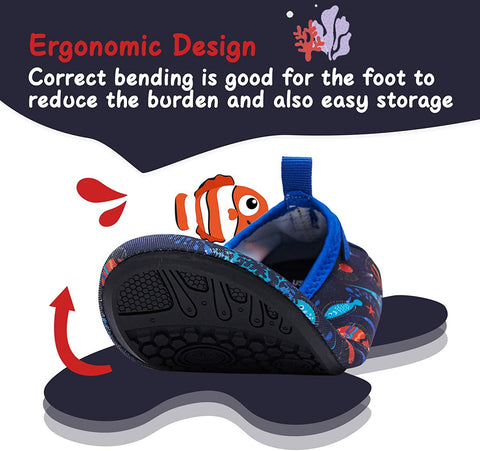 mysoft Kids Water Shoes Quick Dry Non-Slip Toddler Water Skin Barefoot Sports Swimming Beach Pool Shoes for Boys & Girls